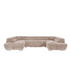 WOHNLANDSCHAFT SERENA U mit Stauraum, Beige - Beige, Textil (340/90/205cm) - KS Home Concept