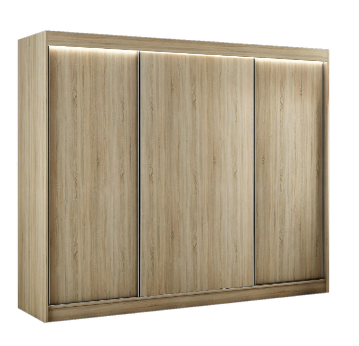 SCHWEBETÜRENSCHRANK Saturn 250 cm 3-türig, Eiche sonoma - Sonoma Eiche, Kunststoff (250/215/61cm) - Margaret Hadas24