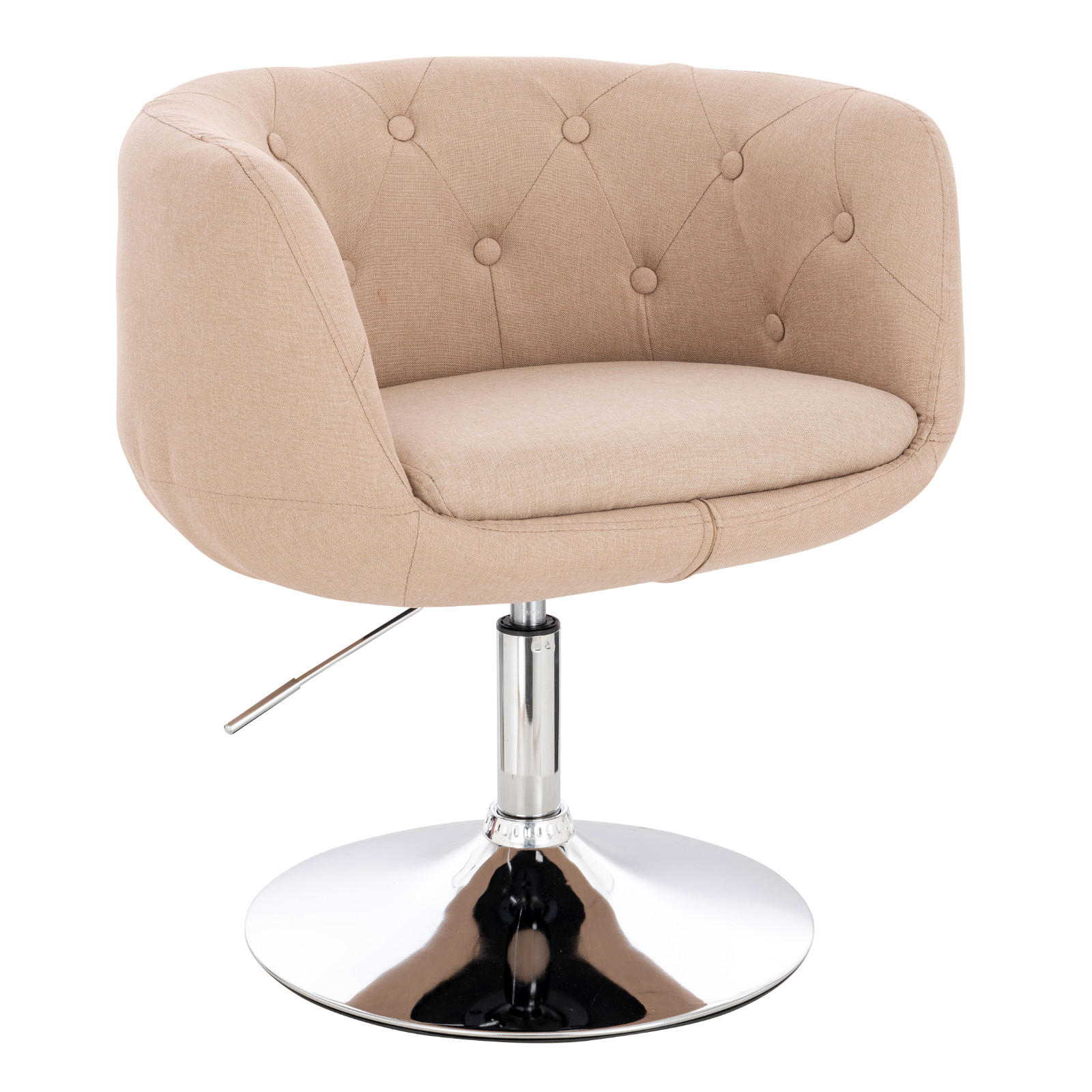 COCKTAILSESSEL PANAMA Stoff Beige - Beige/Silberfarben, Textil (55/78/61cm) - SVITA