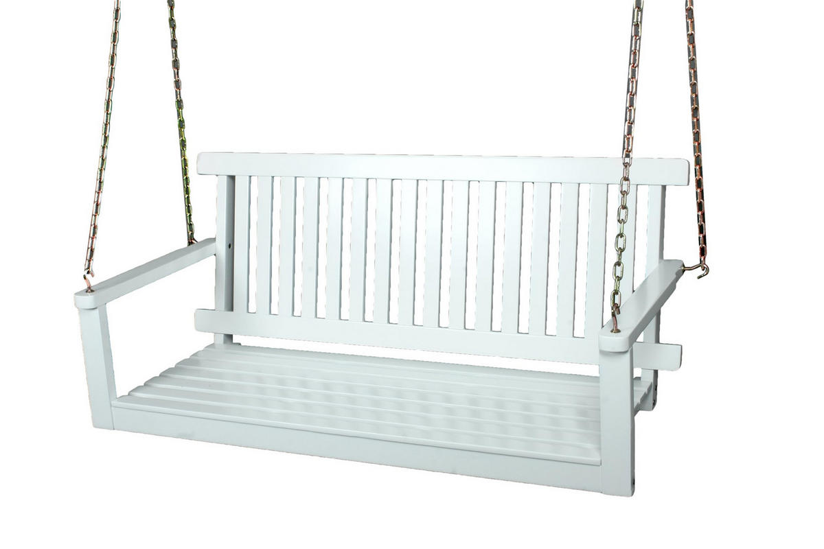 GARTEN-HÄNGEBANK Amelie Hängebank - Weiß, Holz (130/56/63cm) - DELUKE