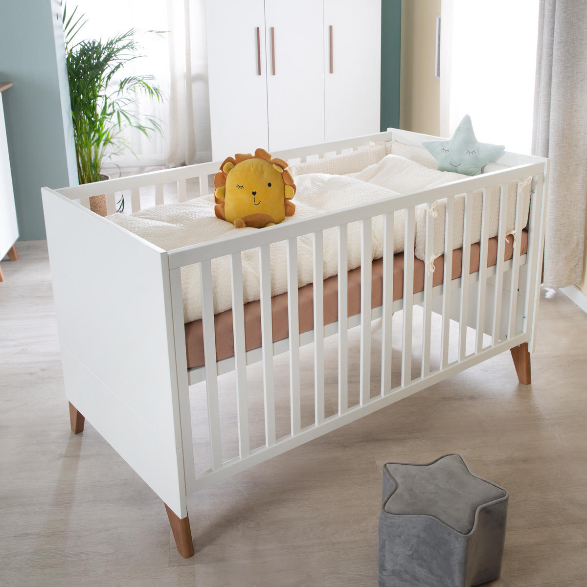 BABYBETT Ole 70 x 140 cm - Weiß, Holzwerkstoff (70/140cm) - Roba