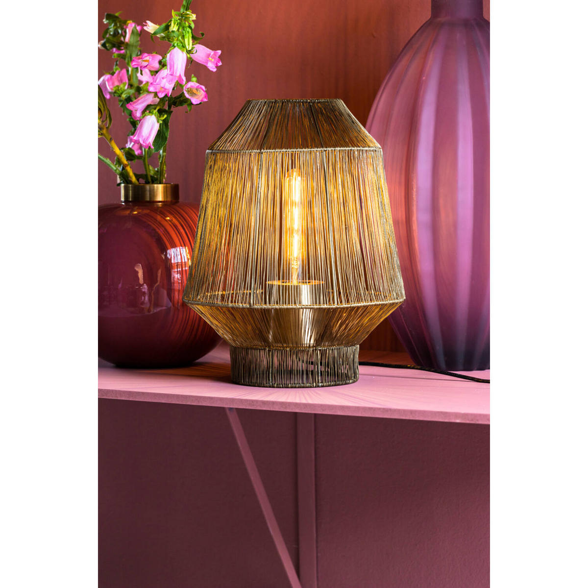 TISCHLAMPE Vitora Bronze Ø30/38 cm - Bronzefarben, Metall (30/30/38cm) - Light & Living