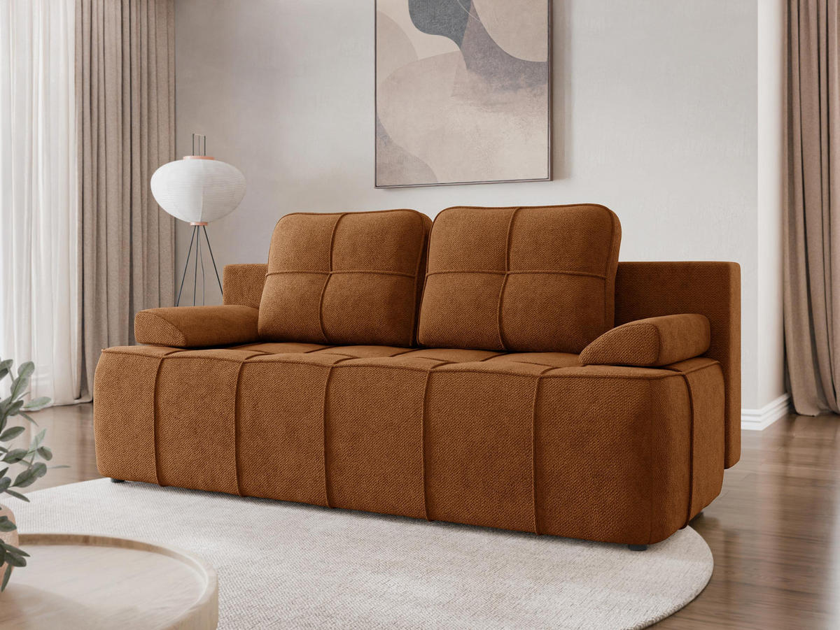 CANAPEA EXTENSIBILA Lover - culoare bronz/negru, material plastic/material textil (202/95/95cm) - MIRJAN24