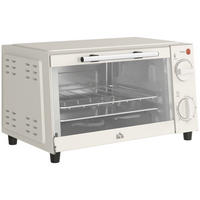 MINIBACKOFEN 9L 750W Mini Ofen mit Backblech & Grillrost, Temperatur 100-230°C, 60 Min. Timer, Edelstahl, Cremeweiß - Beige, Metall (35/20/24.6cm) - Beaface