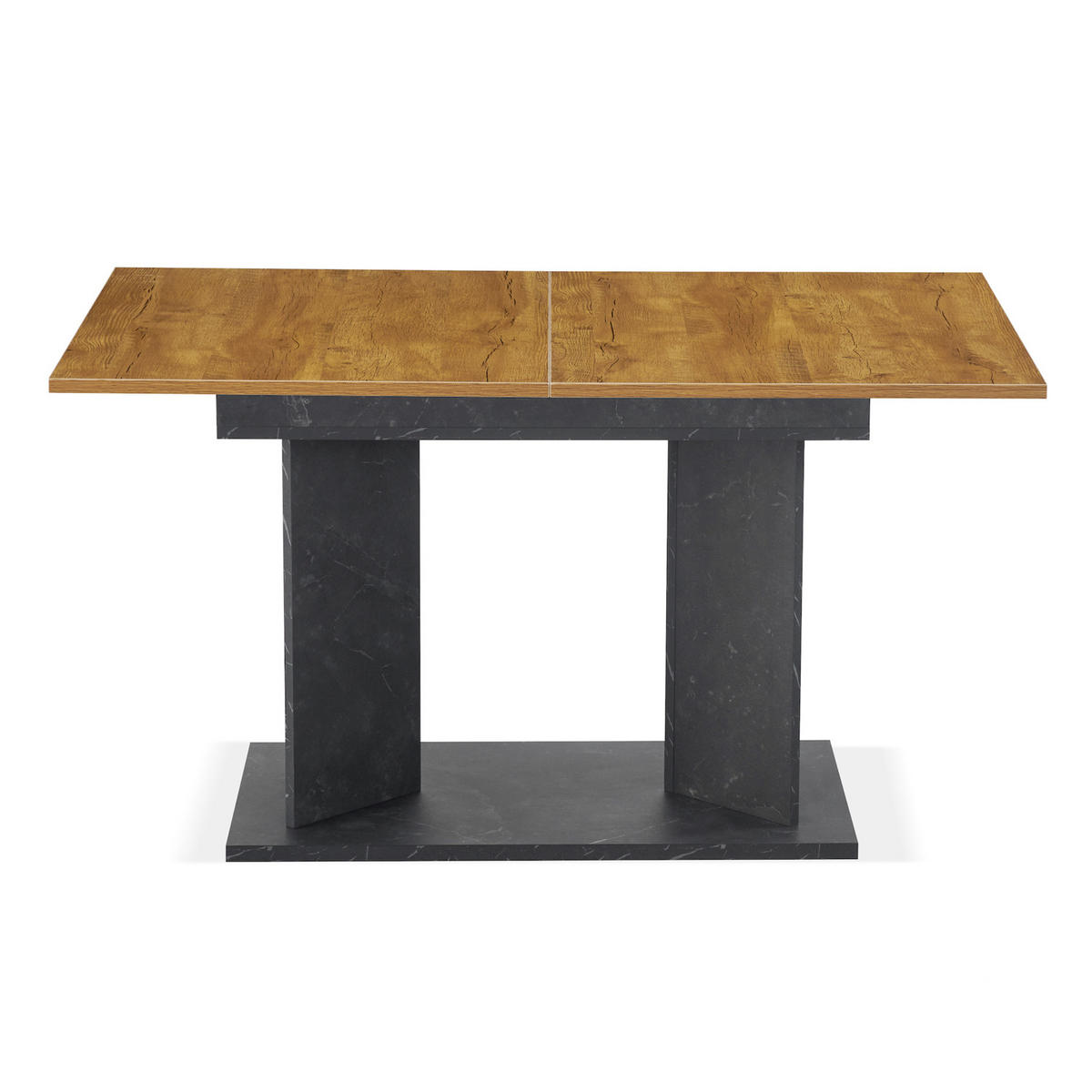ESSTISCH VIVIAN 120-160/80/76 cm - Wildeiche/Anthrazit, Holzwerkstoff (80/120/76cm) - B&D Home