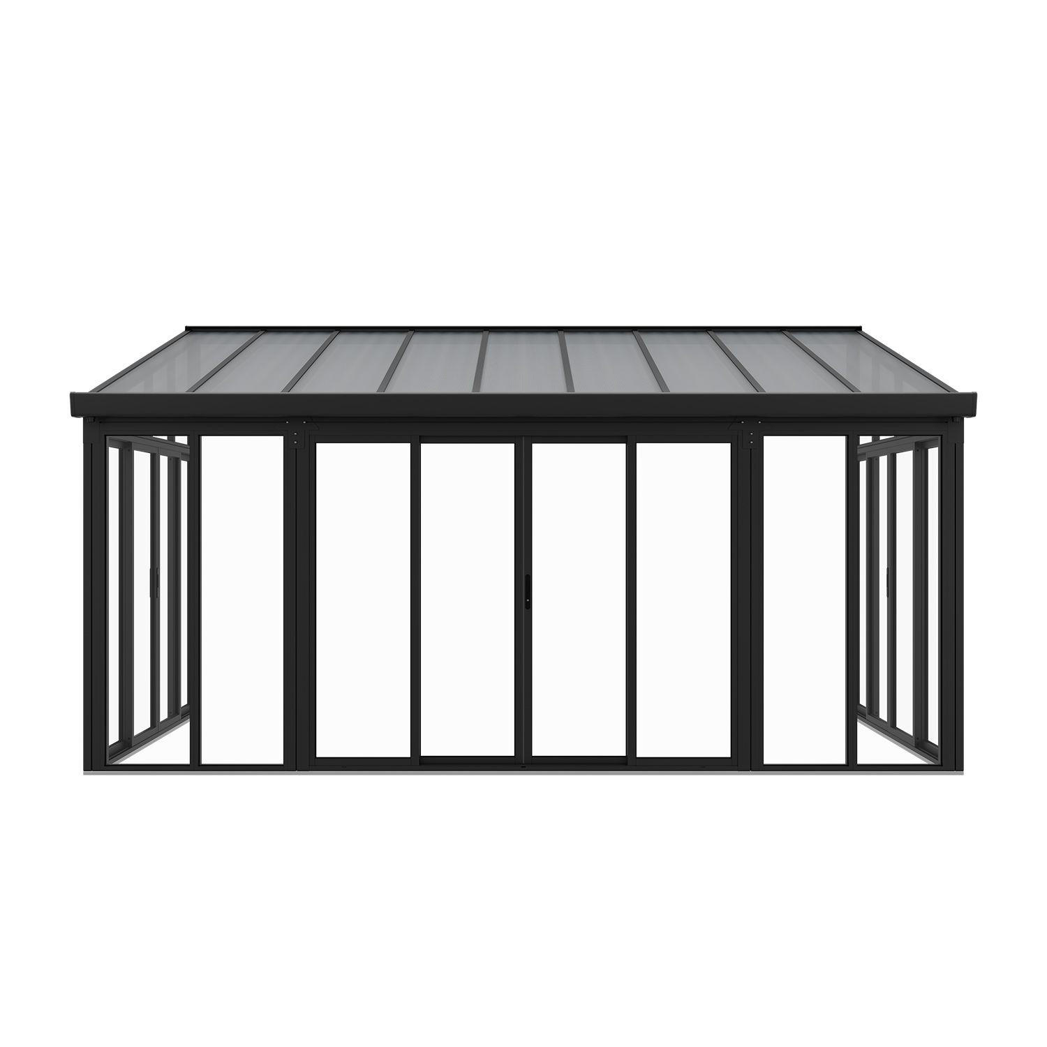 WINTERGARTEN 292 x 548 x 312 cm dunkelgrau - Dunkelgrau, Metall (552/312/290cm) - Juskys