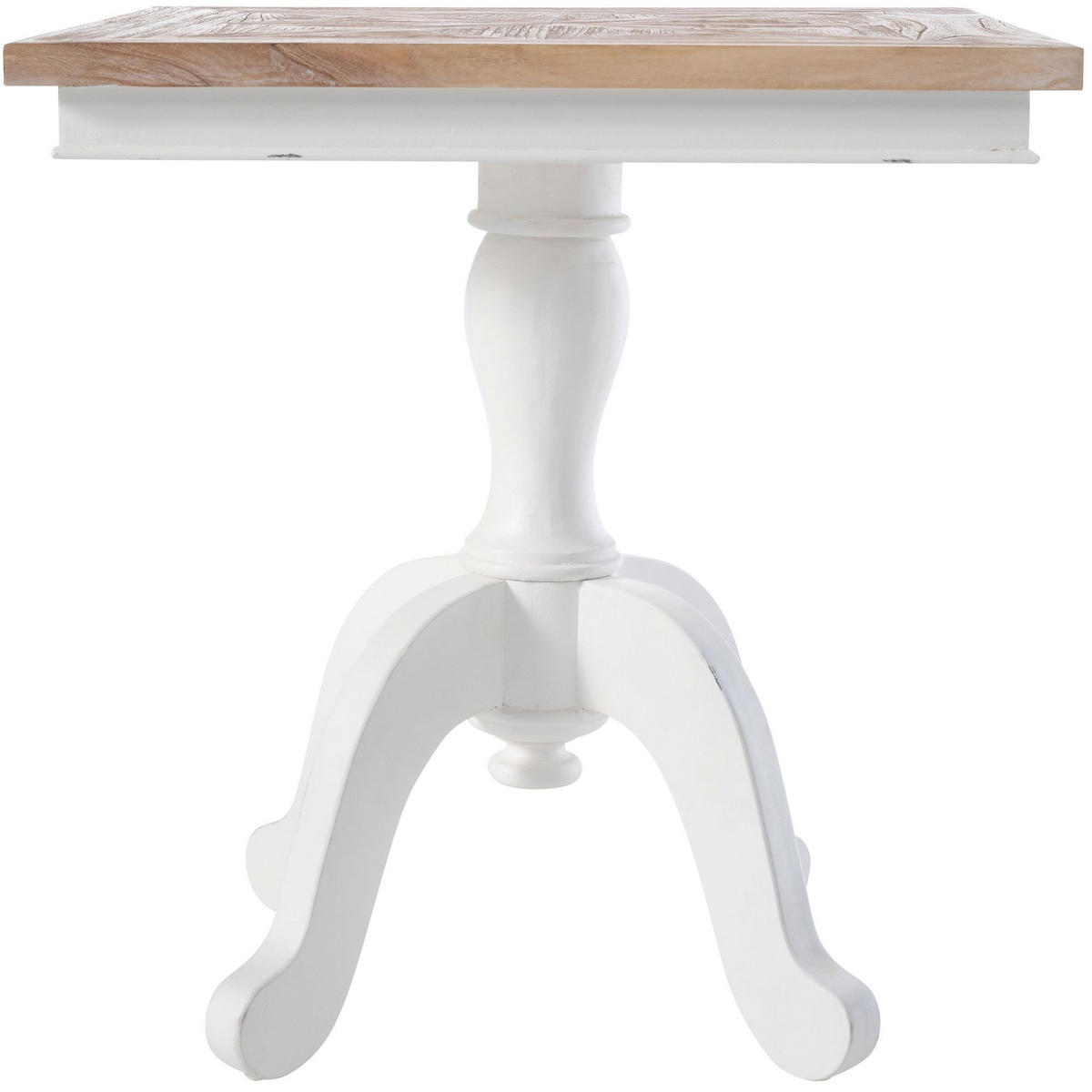 BEISTELLTISCH eckig 70/70/75 cm Holz Natura/Weiß - Eukalyptusholzfarben/Weiß, Holz (70/70/75cm) - CLP