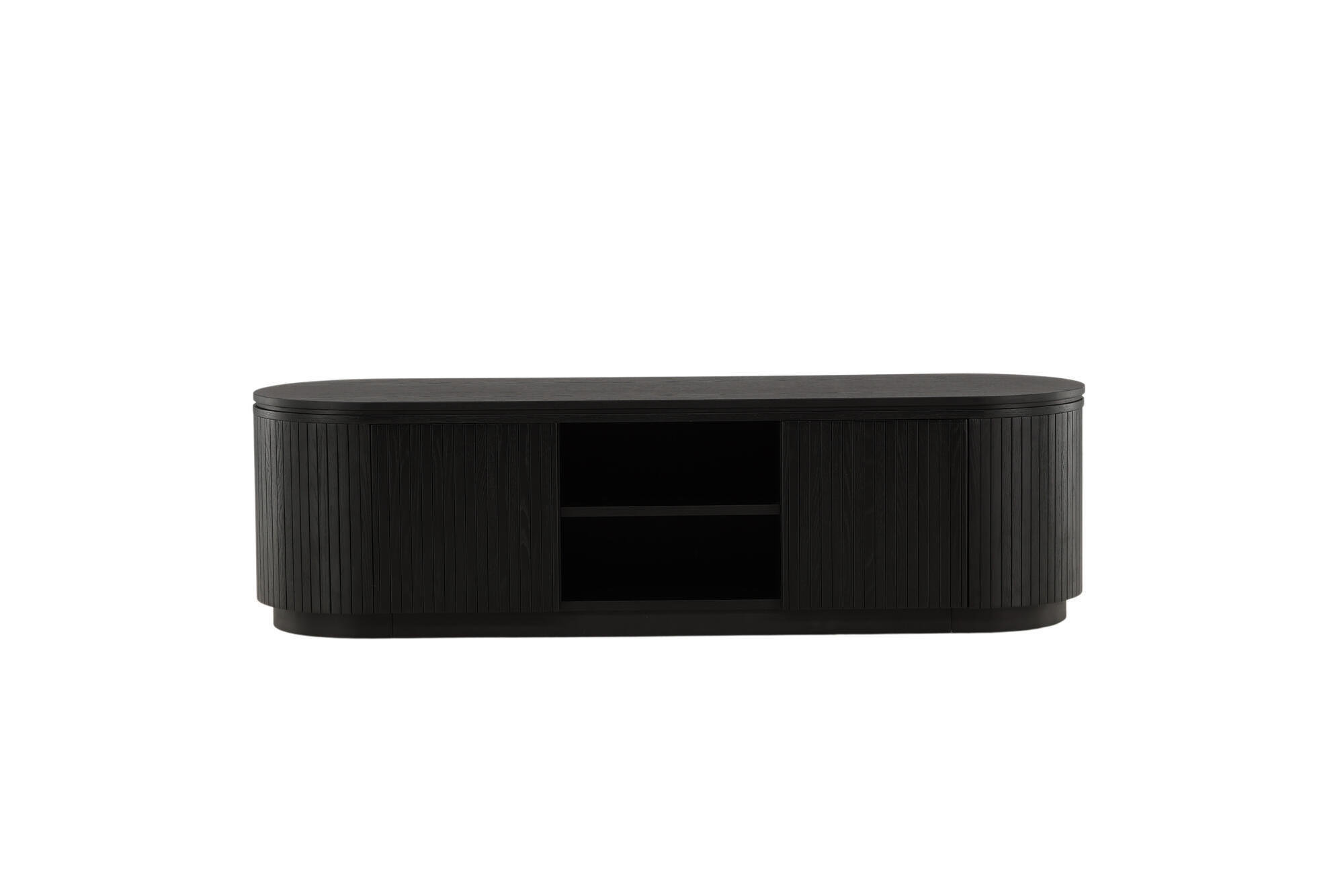TV-LOWBOARD FJALLBACKA Schwarz 160x48x45 cm - Schwarz, Holzwerkstoff (160/45/48cm) - FURNLUX