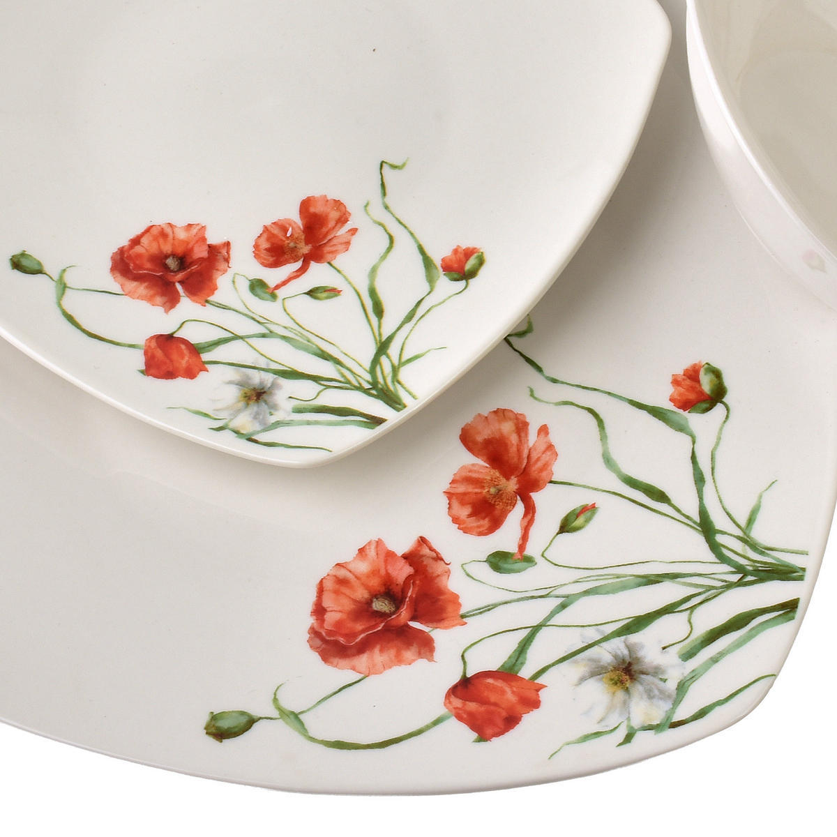 GESCHIRR-SET Lea 18-tlg Rot 30/30/20cm Porzellan - Rot, Keramik (30/20/30cm) - Mondex