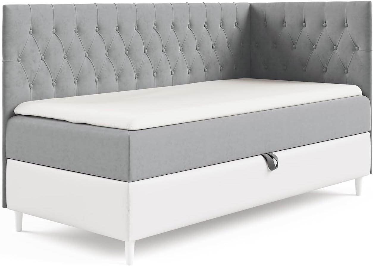 KINDERBETT FLIPPO 3 - Weiß/Grau, Holzwerkstoff (86/208cm) - Meblini