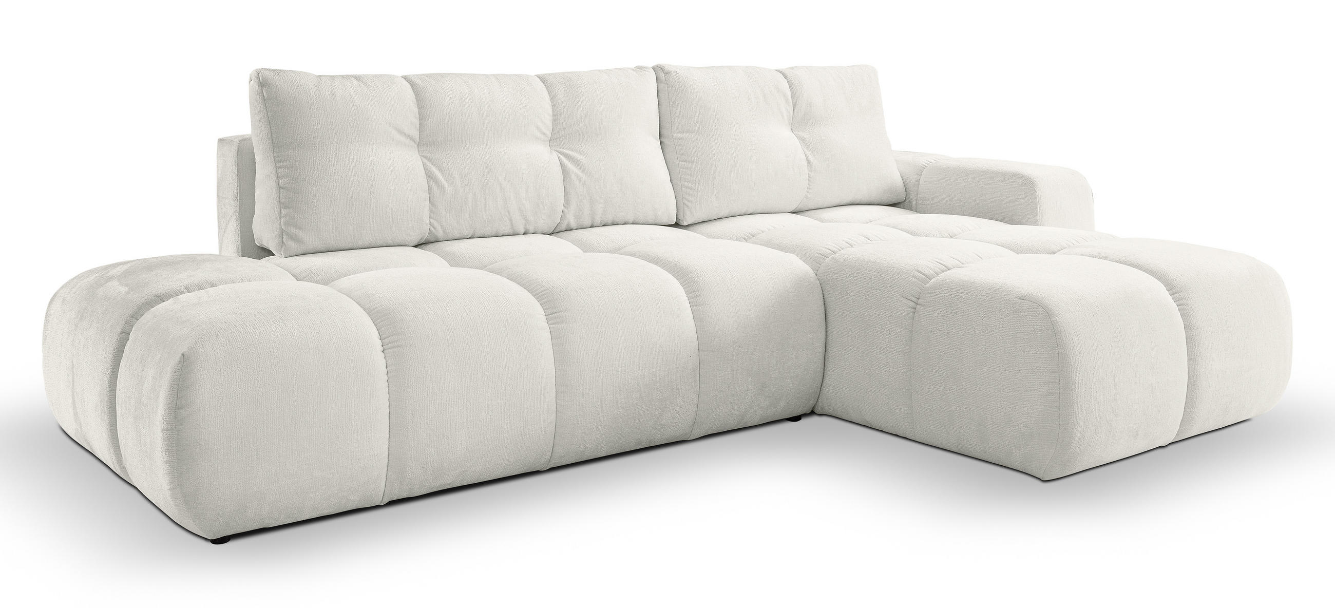 ECKSOFA L Form Hosio Beige 286/177/88 cm Rechts mit Schlaffunktion - Hellbraun/Schwarz, Kunststoff/Textil (286/177cm) - AX Living
