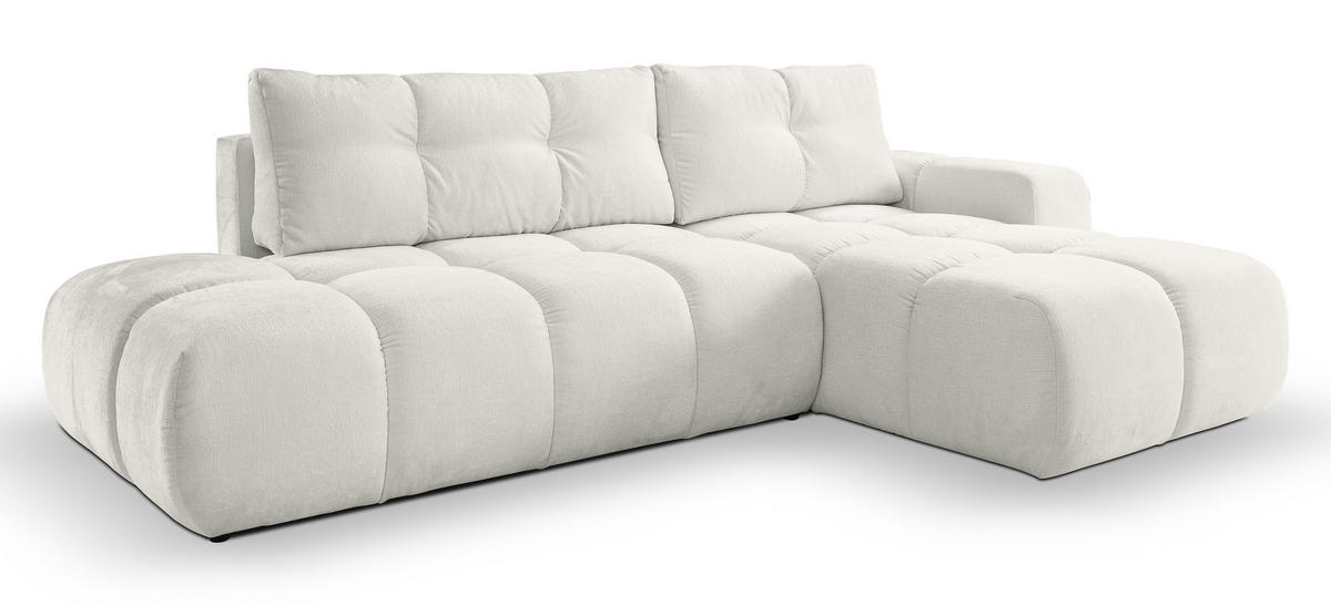 ECKSOFA L Form Hosio Beige 286/177/88 cm Rechts mit Schlaffunktion - Hellbraun/Schwarz, Kunststoff/Textil (286/177cm) - AX Living