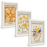 BILDER SET 3er Set - 20x30 cm Weißer Rahmen - Blumenposter Paris Mailand London - Weiß, Kunststoff (20/30cm) - TULUP
