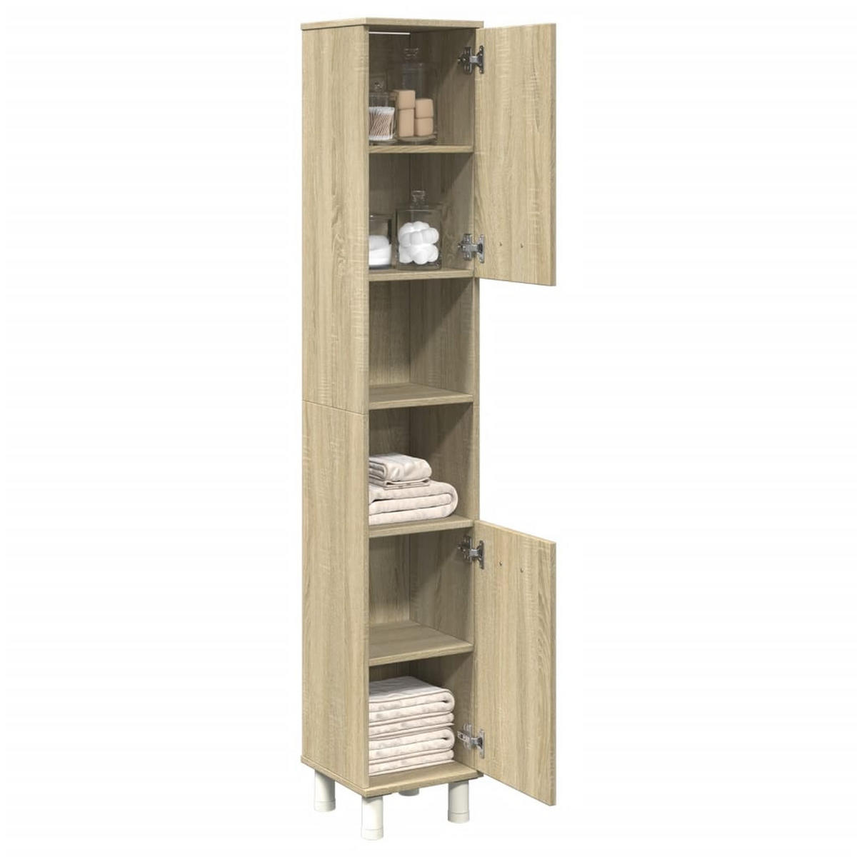 BADSCHRANK Sonoma-Eiche 30,5/30/179 Cm Holzwerkstoff - Braun, Holzwerkstoff (30/179/30.5cm) - vidaXL