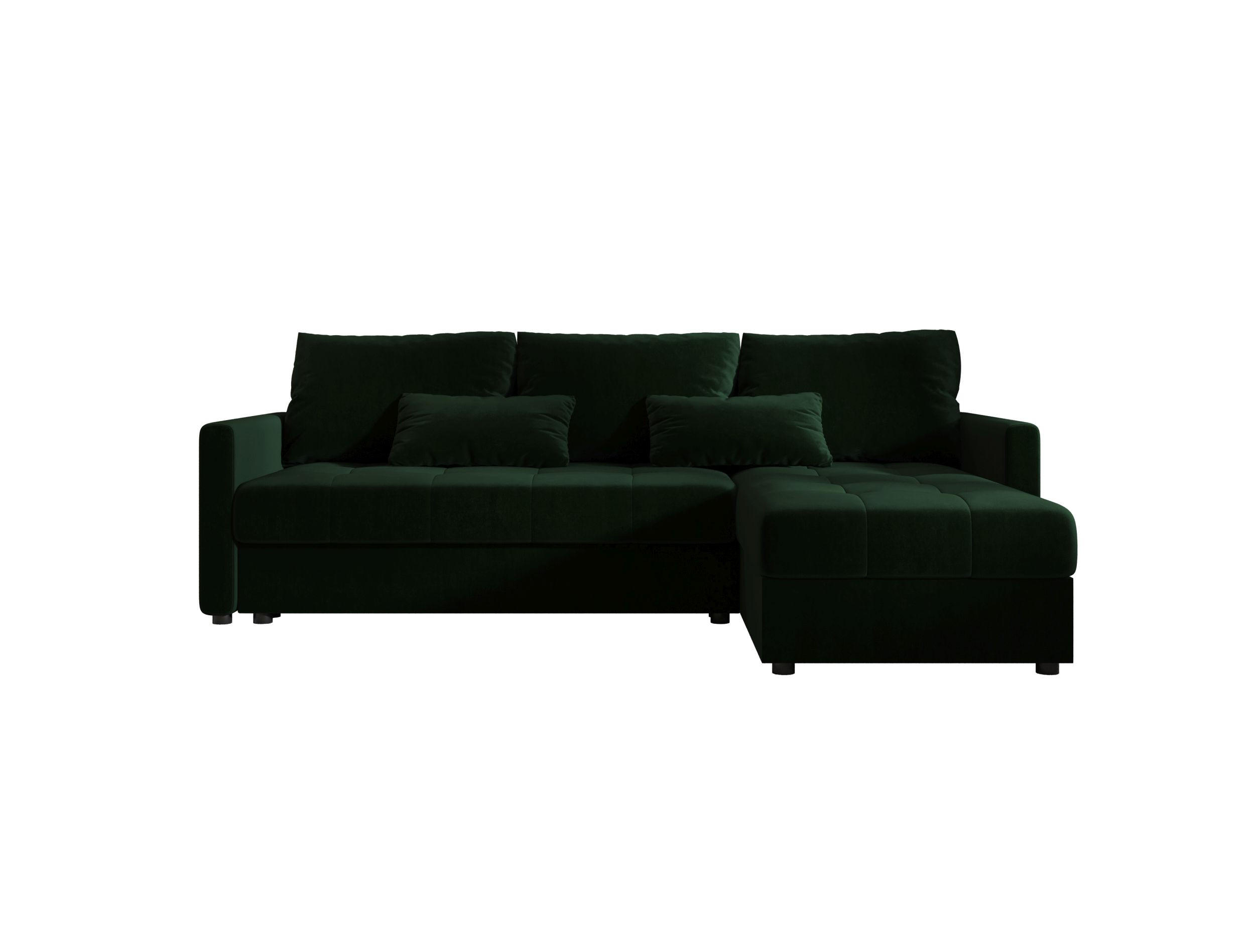 ECKSOFA MOS L BIS Itaka 10 Rechts mit Schlaffunktion - Dunkelgrün, Textil (220/143cm) - Bedante
