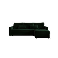 ECKSOFA MOS L BIS Itaka 10 Rechts mit Schlaffunktion - Dunkelgrün, Textil (220/143cm) - Bedante