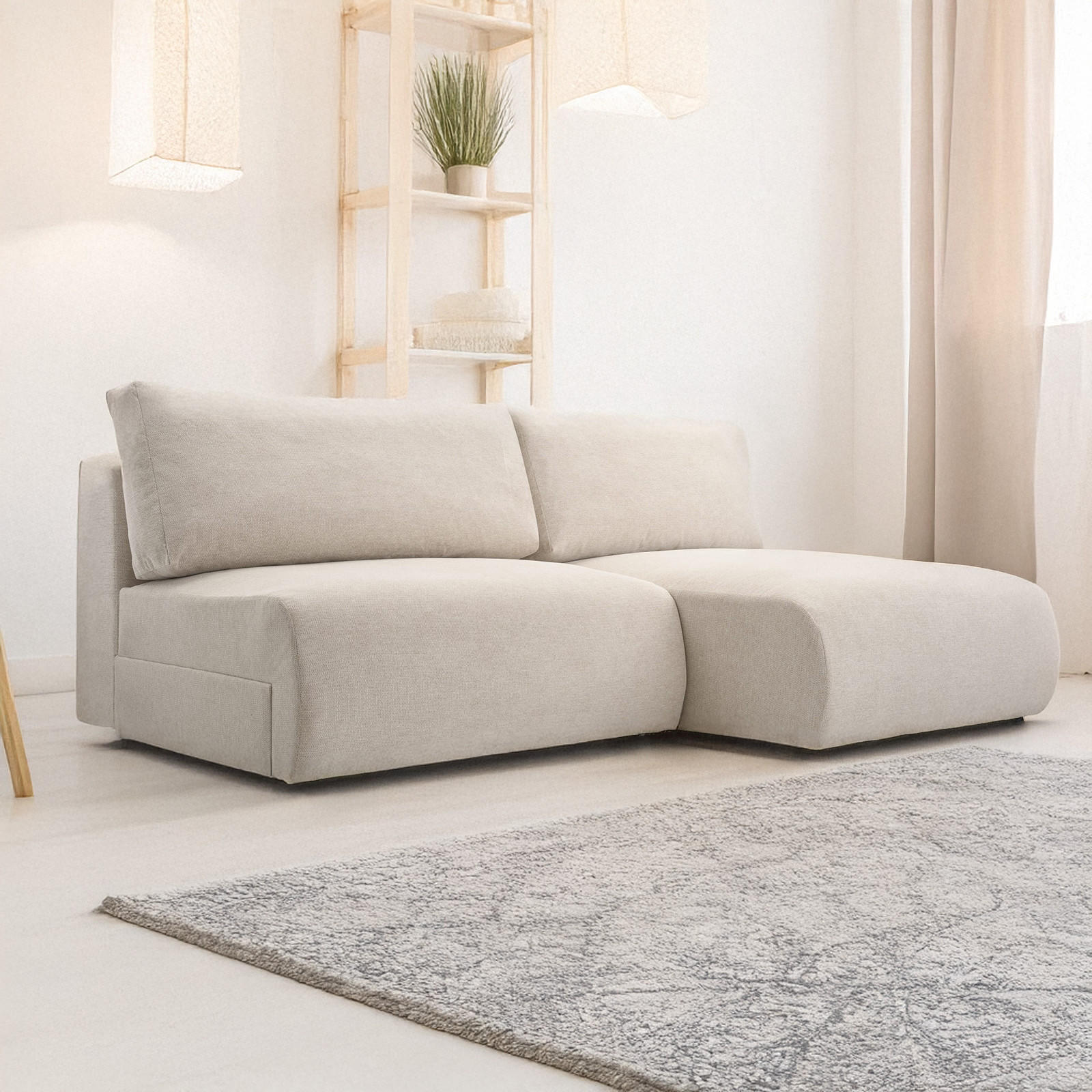 ECKSOFA Ripley mit Schlaffunktion, Beige - Beige, Textil (223/150cm) - Fedve