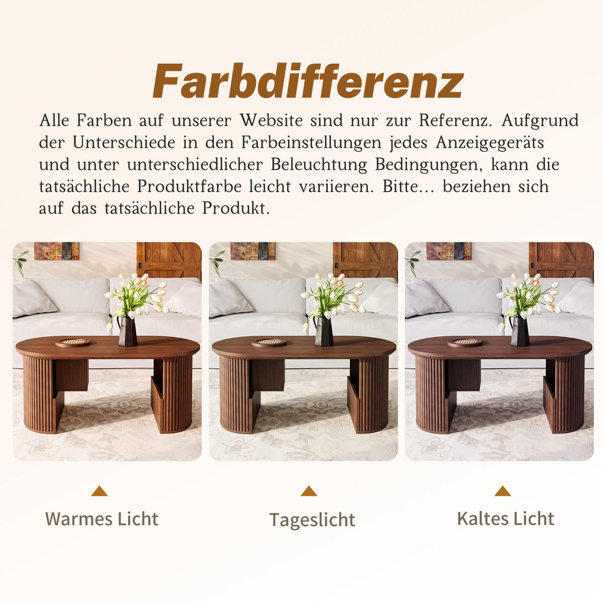 COUCHTISCH Retro Nussbaum 105cm vertikal modern - Walnussfarben, Holzwerkstoff (105/50/46.5cm) - FLIEKS