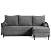 ECKSCHLAFSOFA Livio mit Schlaffunktion und universeller Ottomane, Grau - Grau, Textil (213/155cm) - Beautysofa