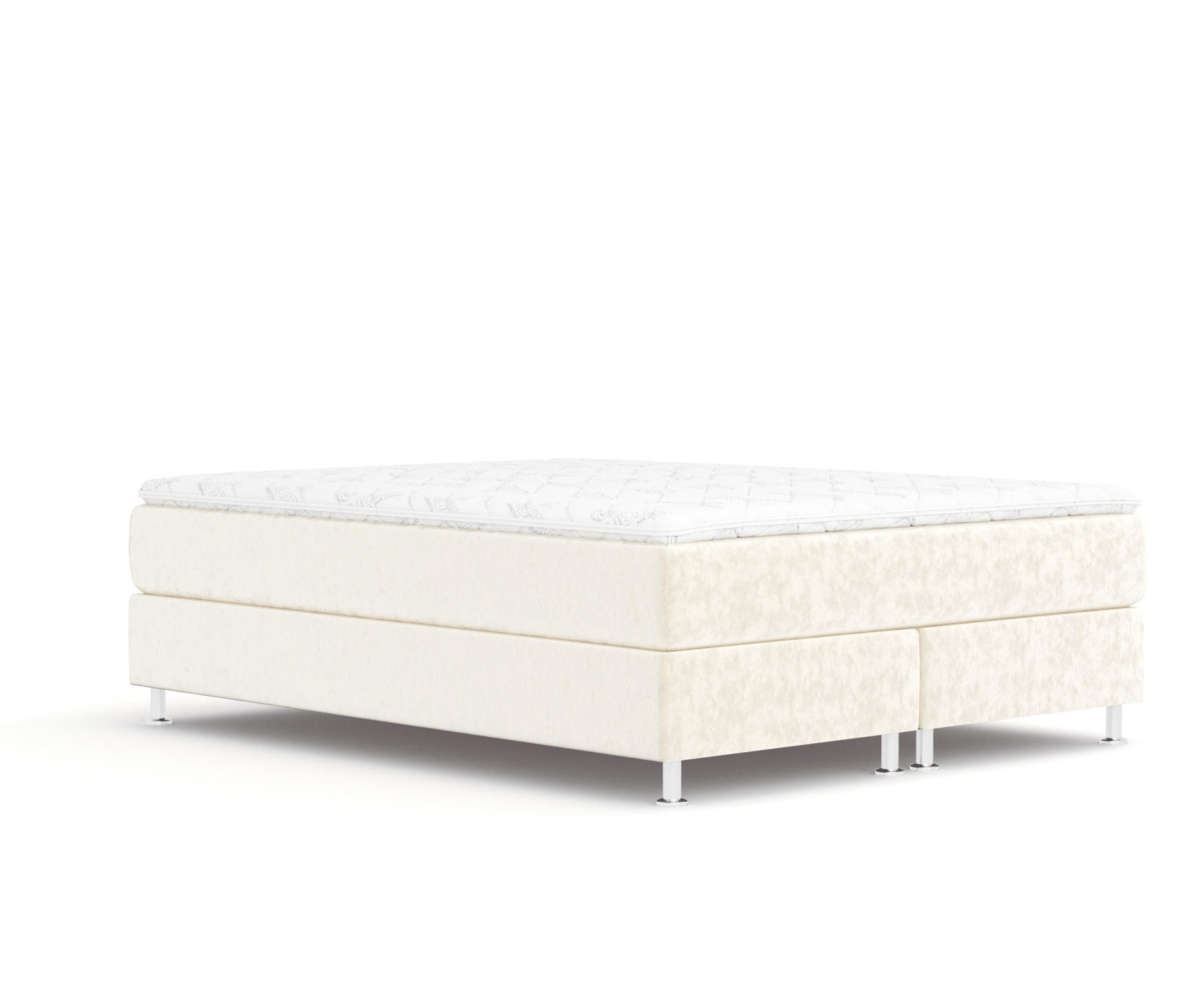 BOXSPRINGBETT Sub Creme 160/200 cm mit Latex-Topper - Silberfarben/Creme, Holz/Holzwerkstoff (160/200cm) - Maison de Reve