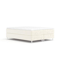 BOXSPRINGBETT Sub Creme 160/200 cm mit Latex-Topper - Silberfarben/Creme, Holz/Holzwerkstoff (160/200cm) - Maison de Reve