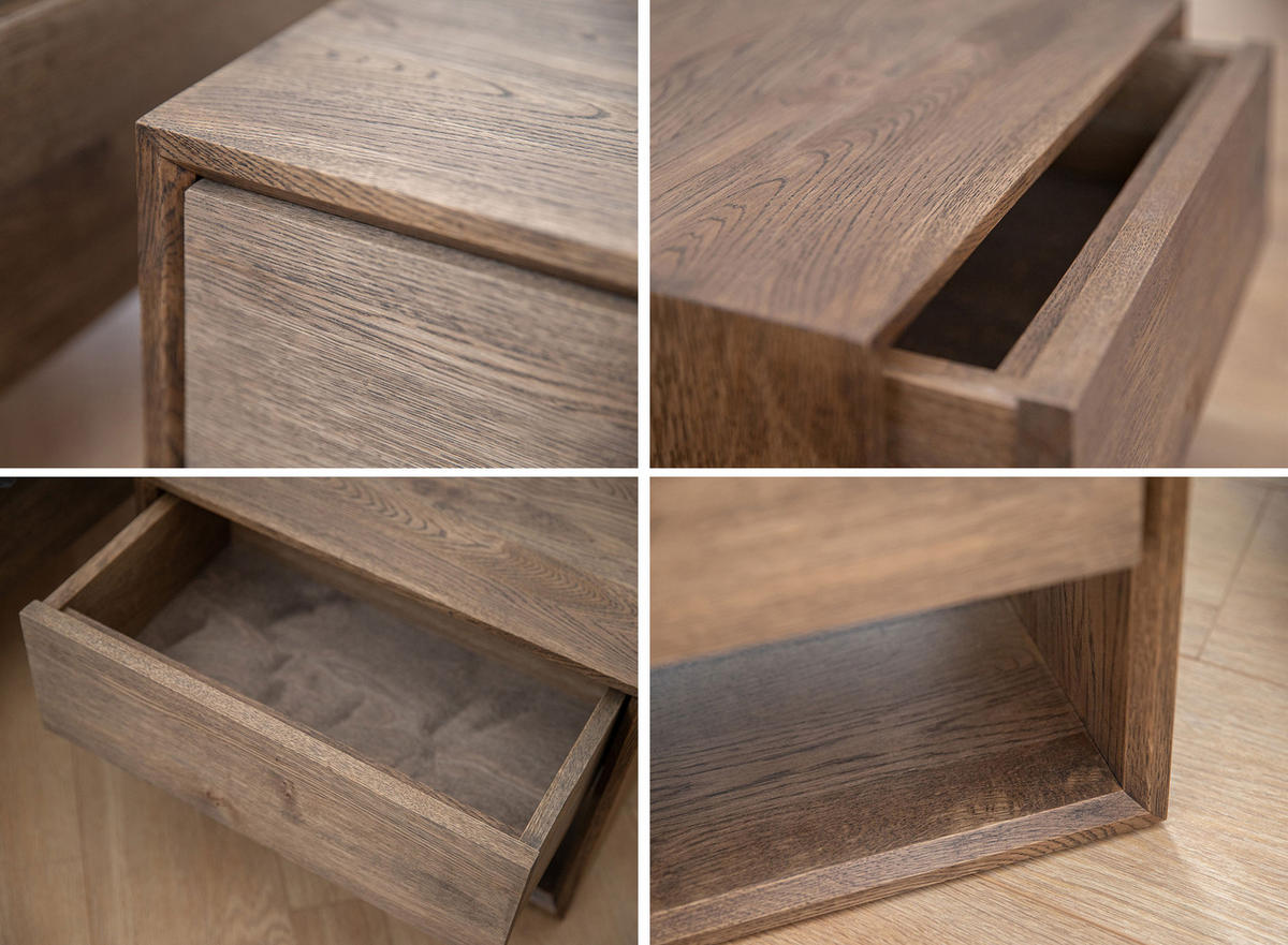 2ER-SET NACHTKONSOLE Adria Smoke Wildeiche 50 / 35 / 35cm - Eichefarben, Holz (50/35/35cm) - Feldmann-Wohnen