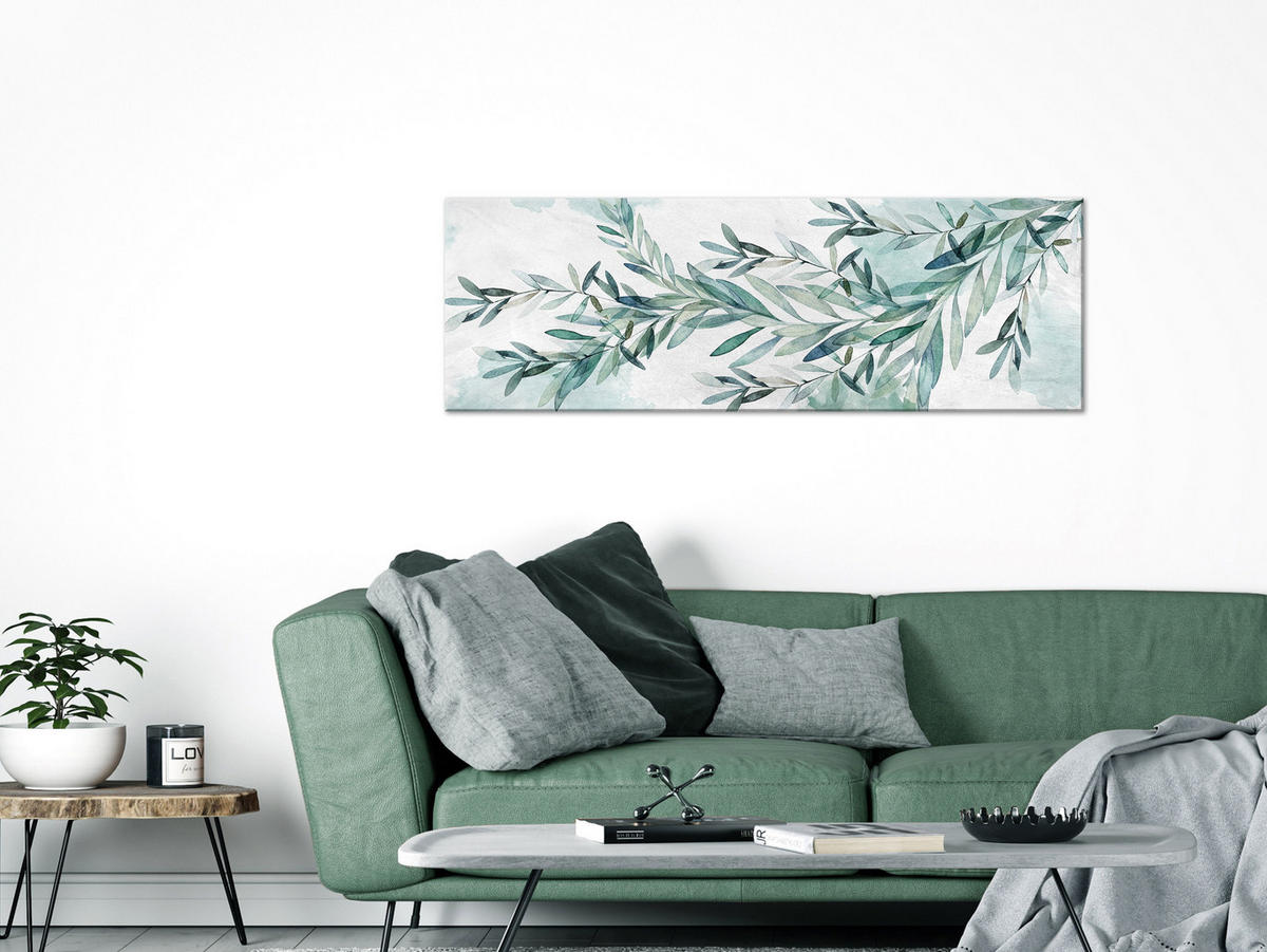 KUNSTDRUCK Grün 90/30 cm - Grün, Textil (90/30cm) - KUNSTLOFT
