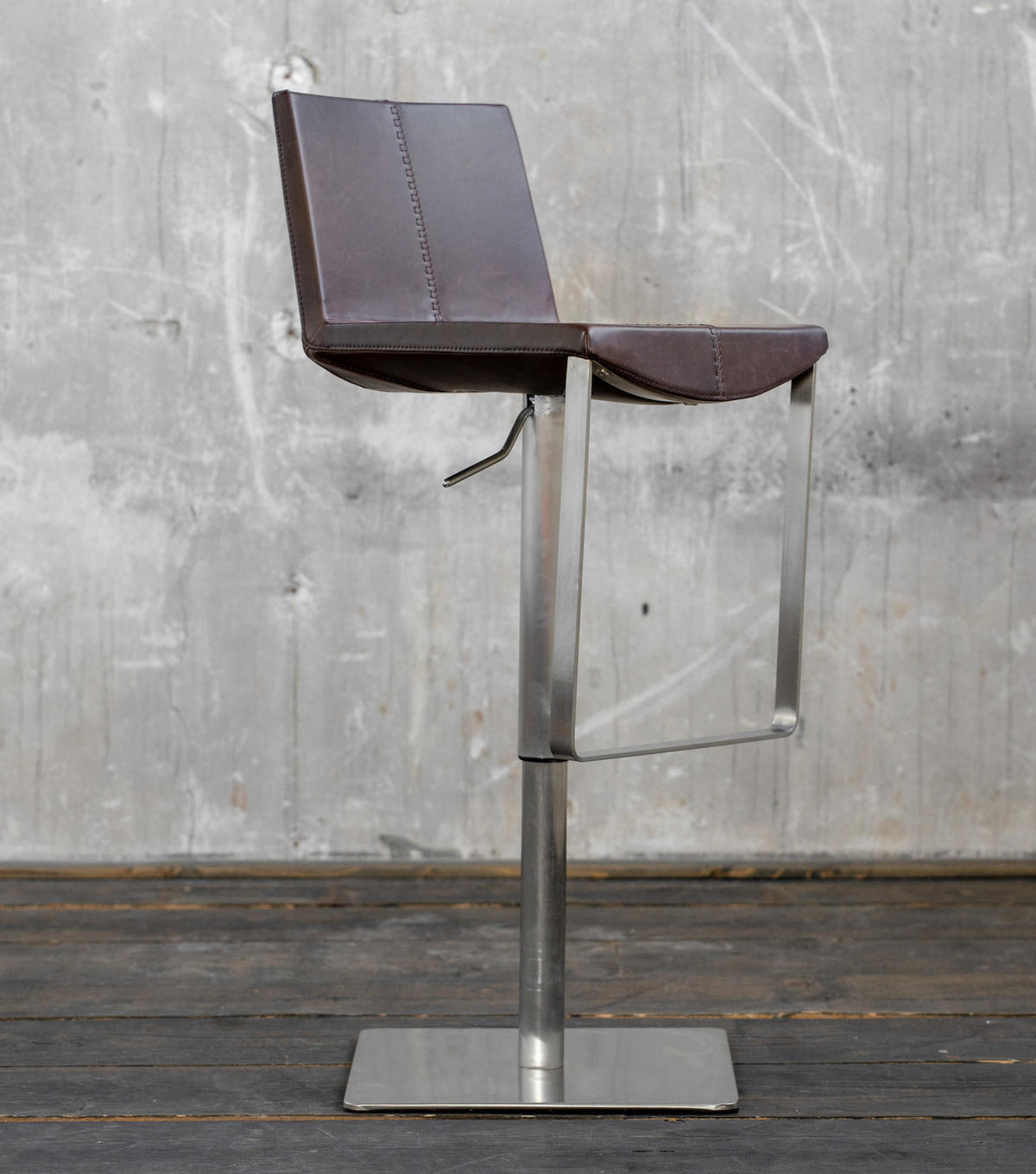 BARHOCKER FES Dunkelbraun Kunstleder - Dunkelbraun, Leder (42.5/85.5/51cm) - KAWOLA