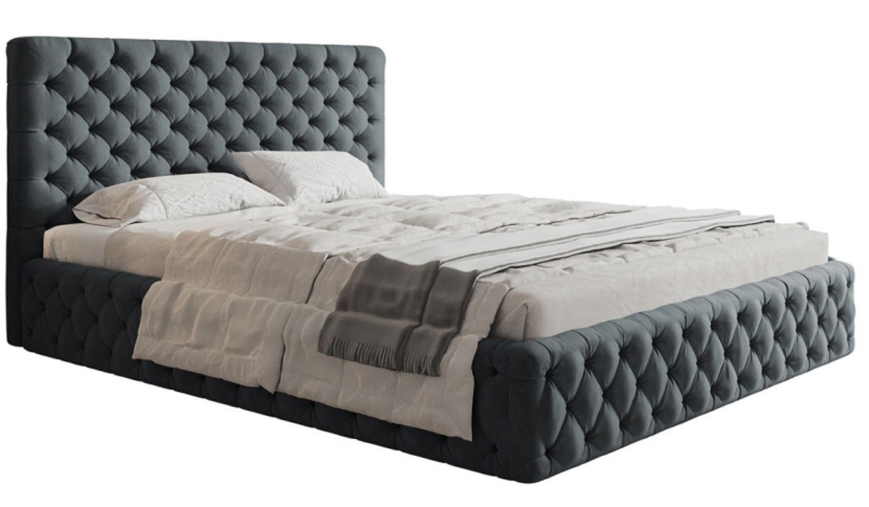 Sepro Meble Bett Schwarz, Graphit, Grau, Grün 140x200 cm