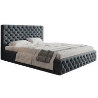BETT Grau SIM 8 Gepolstert 140x200 cm - Schwarz/Graphitfarben, Kunststoff/Textil (140/200cm) - Sepro Meble