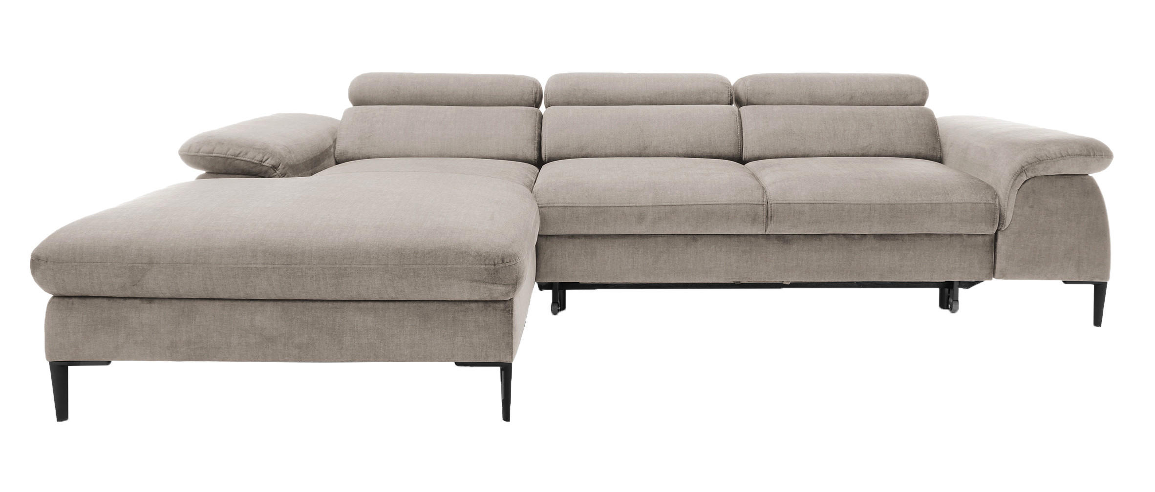 ECKSOFA L-Form 290 cm Amaro M mit Schlaffunktion, Links, Dunkelbeige - Cappuccino, Holz (288/182cm) - Emporius