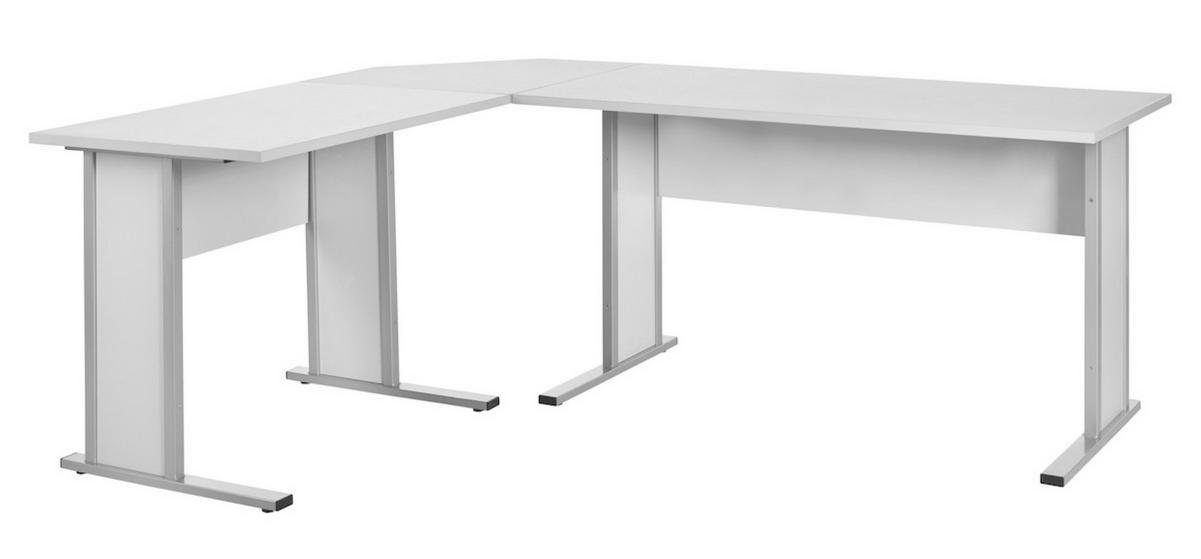 ECKSCHREIBTISCH Lion  75x155x205 cm Lange Seite links  Lichtgrau - Grau, Holz (205/155/75cm) - PROREGAL