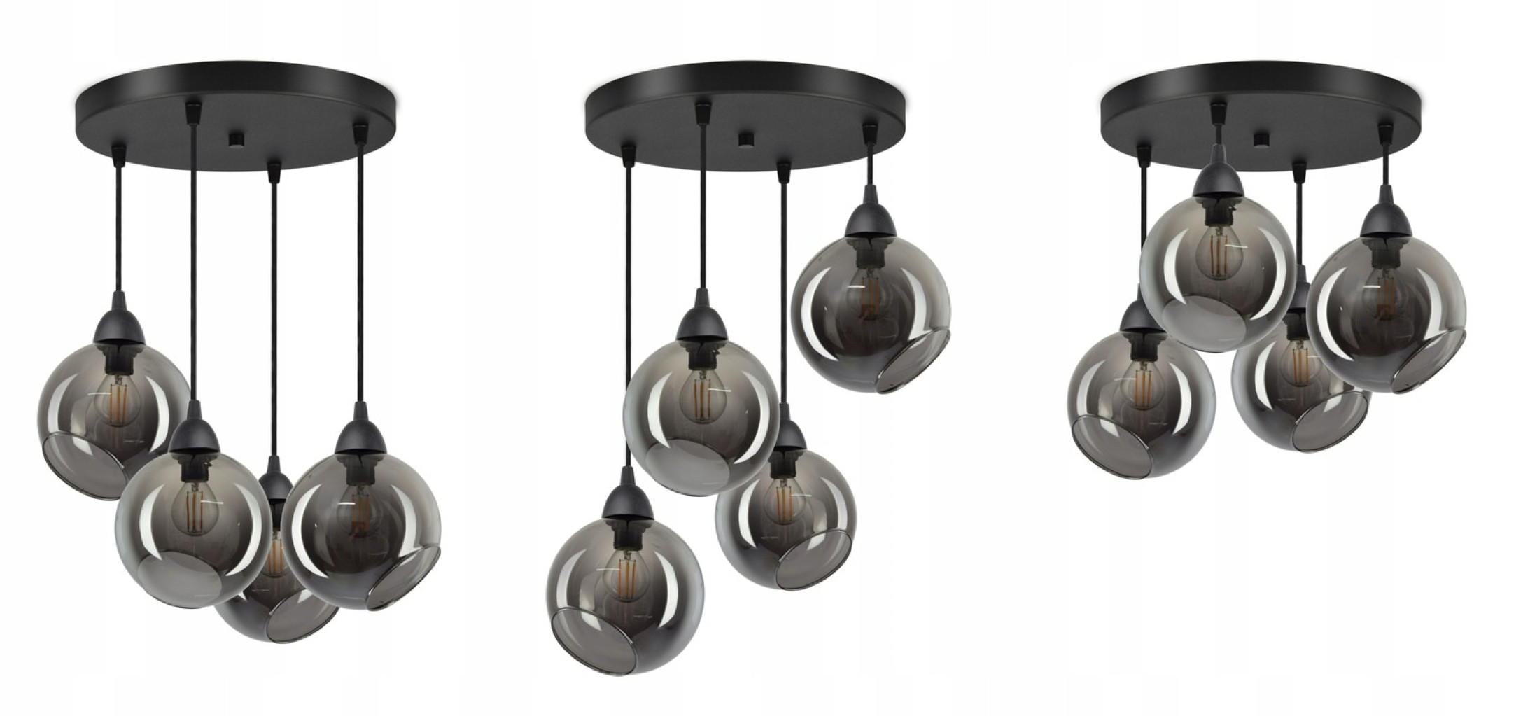 PENDELLEUCHTE Kogel - Transparent/Anthrazit, Glas/Metall (35/35/80cm) - kiki design