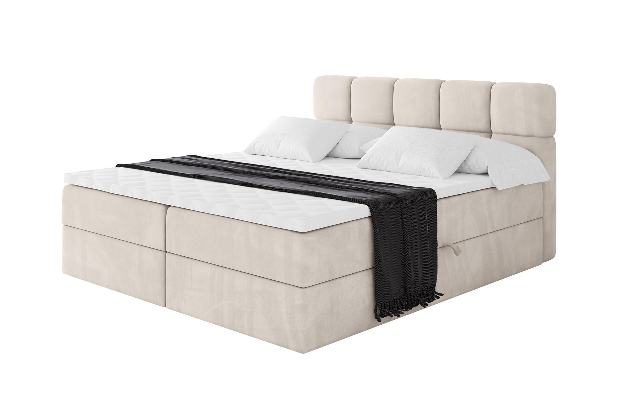 BOXBETT mit Matratze H4 - FAMA - 140x200 cm Beige Casablanca - Beige, Holzwerkstoff (140/200cm) - ALTDECOR