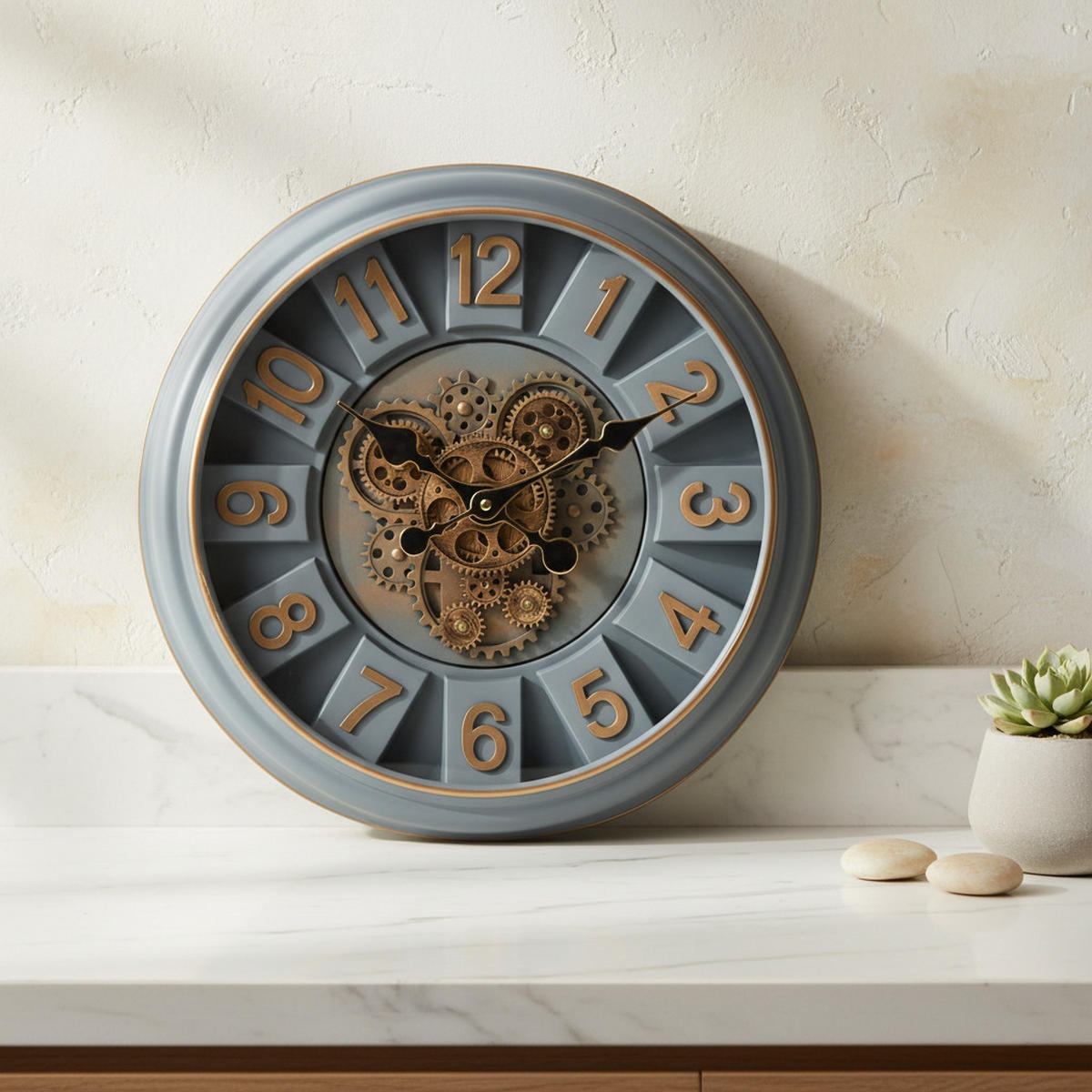 WANDUHR Ramsey Grau 45/7/45 cm Kunstoff - Grau, Kunststoff (45/45/7cm) - Mondex