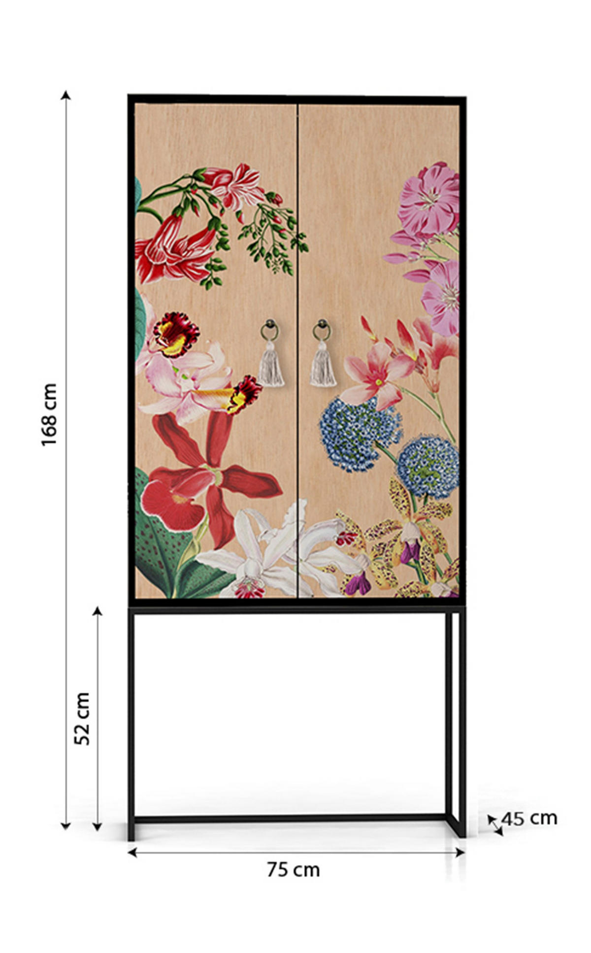 HIGHBOARD aus MDF ALVA EXOTIC ORCHIDEA - Beige, Holzwerkstoff (75/164.5/45cm) - RNT By Really Nice Things