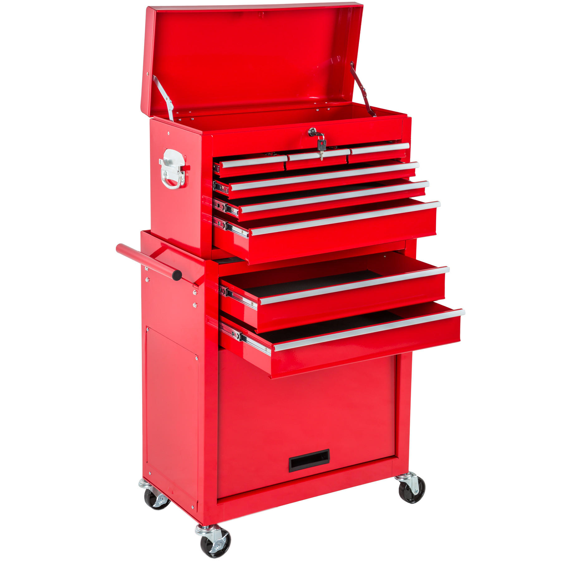 WERKZEUGWAGEN ,Rollen Ø 100 mm,rot - Rot, Metall (33/110/69cm) - tectake