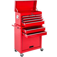 WERKZEUGWAGEN ,Rollen Ø 100 mm,rot - Rot, Metall (33/110/69cm) - tectake