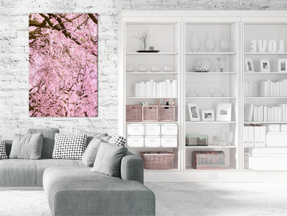 KUNSTDRUCK Rosa 40/60 cm - Pink/Braun, Textil (40/60cm) - KUNSTLOFT