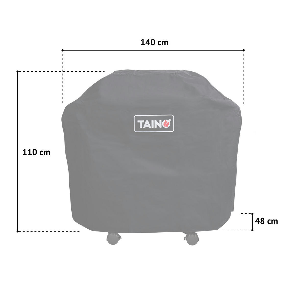 ABDECKHAUBE Gasgrill PLATINUM YAMARA BLACK 4 Brenner - Schwarz, Textil (140/110/48cm) - TAINO
