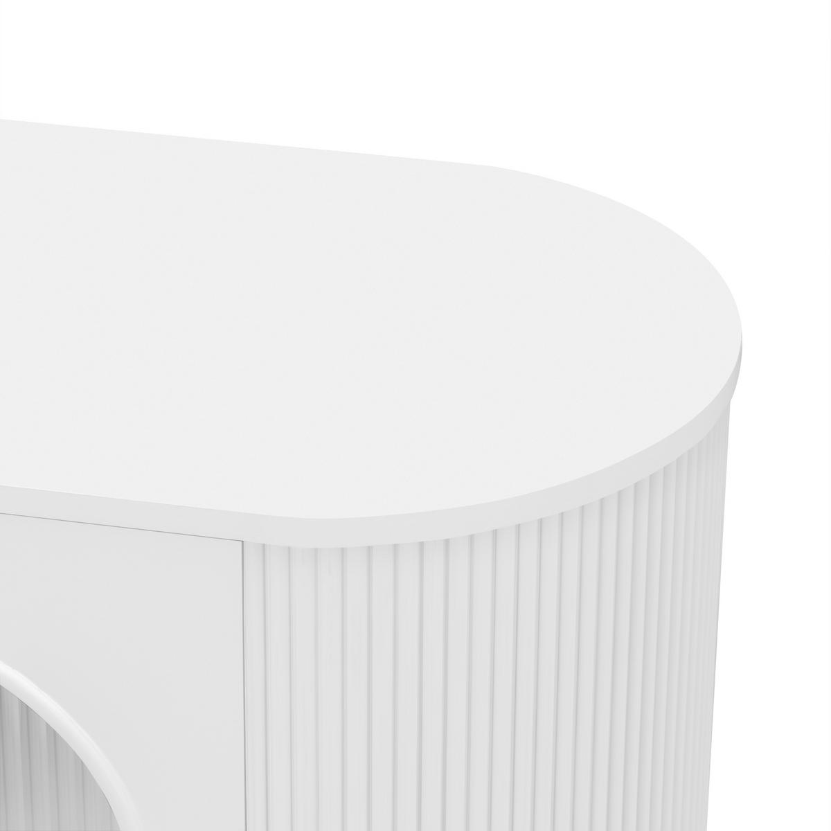 TV STOLÍK biely 170/35/55 cm - biela, drevo/sklo (170/55/35cm) - Urban Meuble