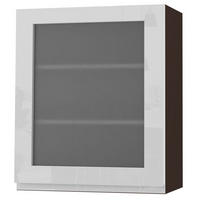 HÄNGESCHRANK Florence W2S/60 Lava / RAL 9003 signalweiß HG 60 / 32,5 / 72cm - Türanschlag rechts - Dunkelgrau/Weiß Hochglanz, Holz/Holzwerkstoff (60/72/32.5cm) - Feldmann-Wohnen