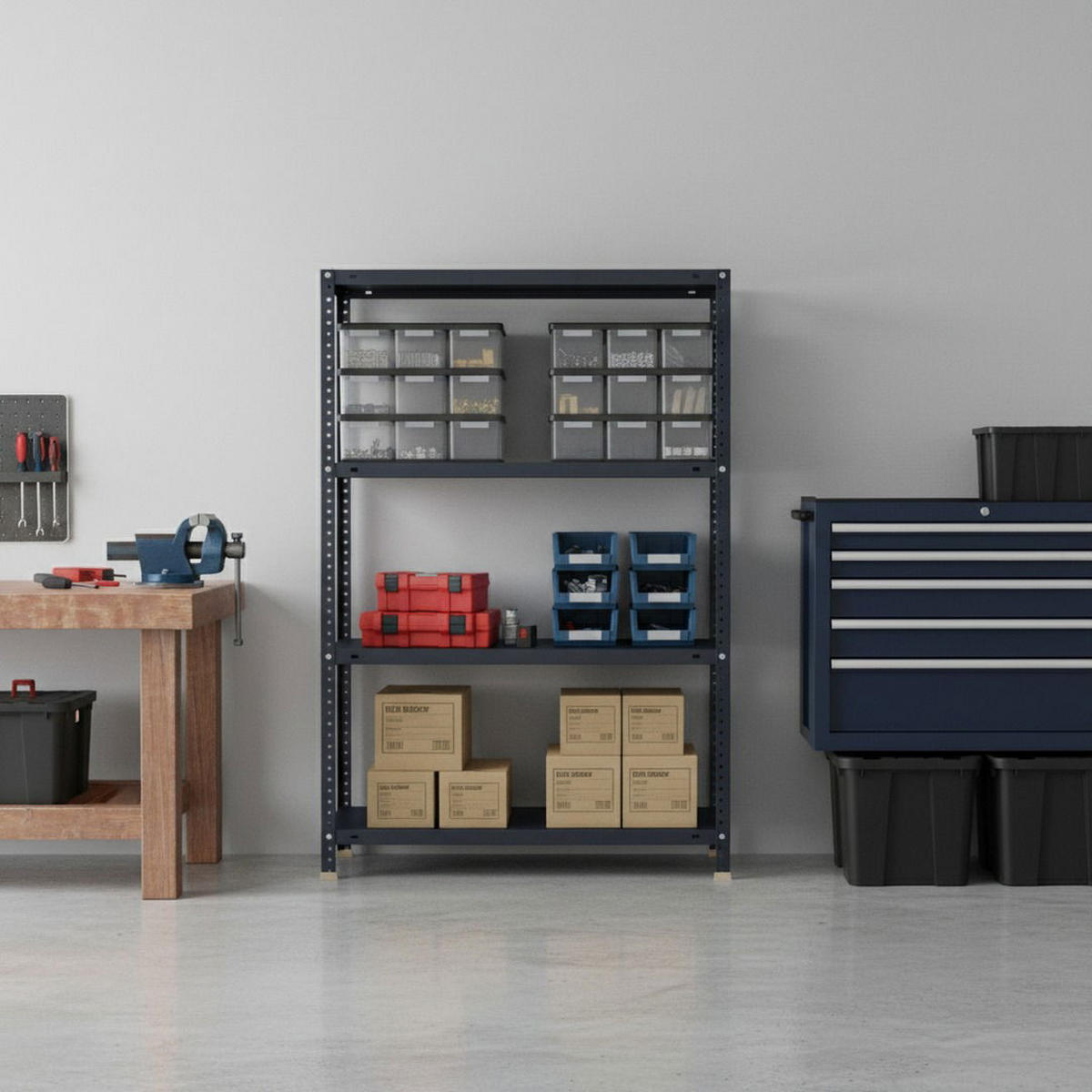 SCHRAUBREGAL PANDA MID | HxBxT 150x80x50cm | 4 Fachböden | Fachlast 100kg | Anthrazit - Anthrazit, Metall (80/150/50cm) - PROREGAL