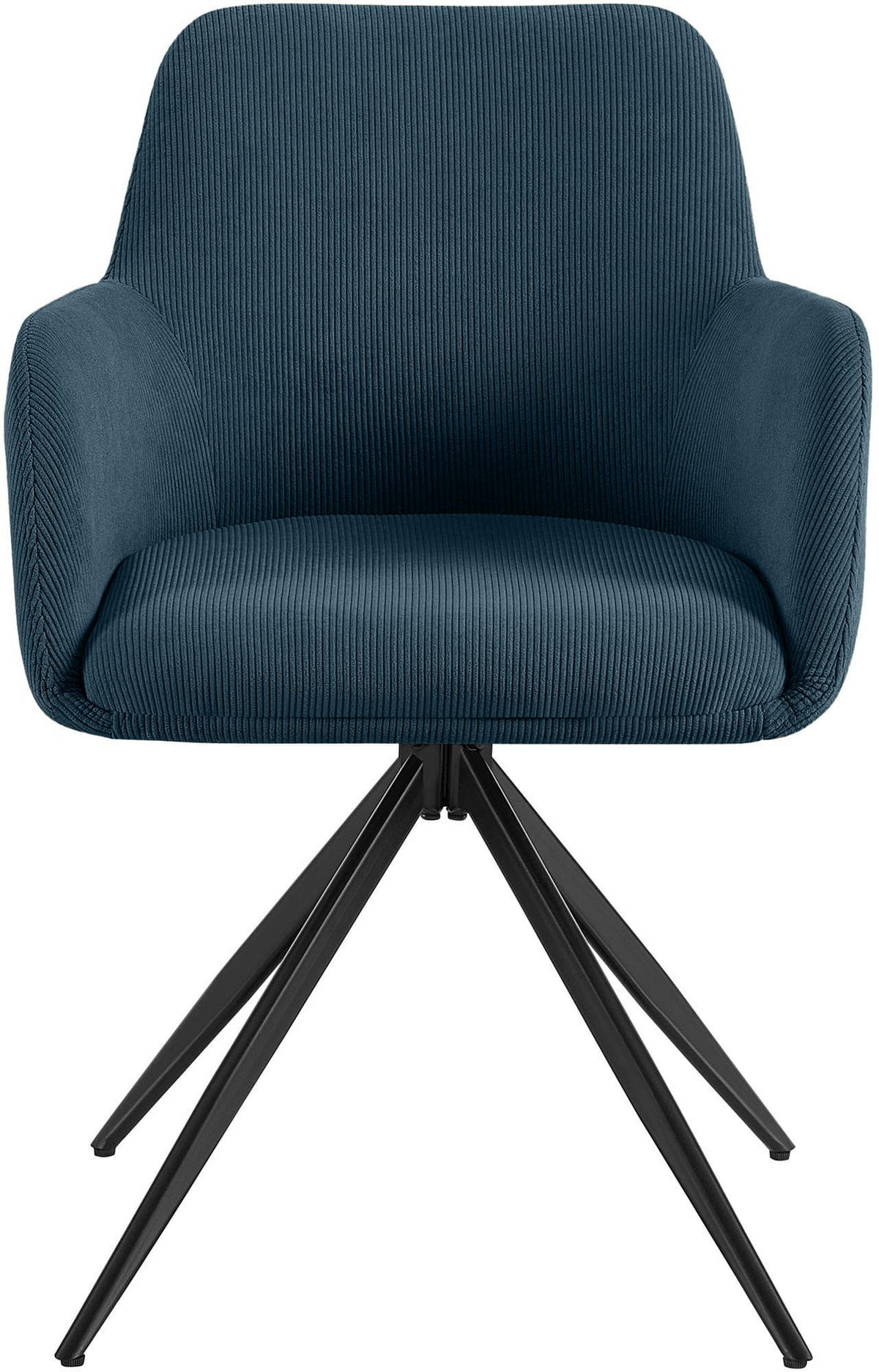 ESSZIMMERSTUHL Cord Blau - Blau/Schwarz, Textil/Metall (56/81/62cm) - CLP