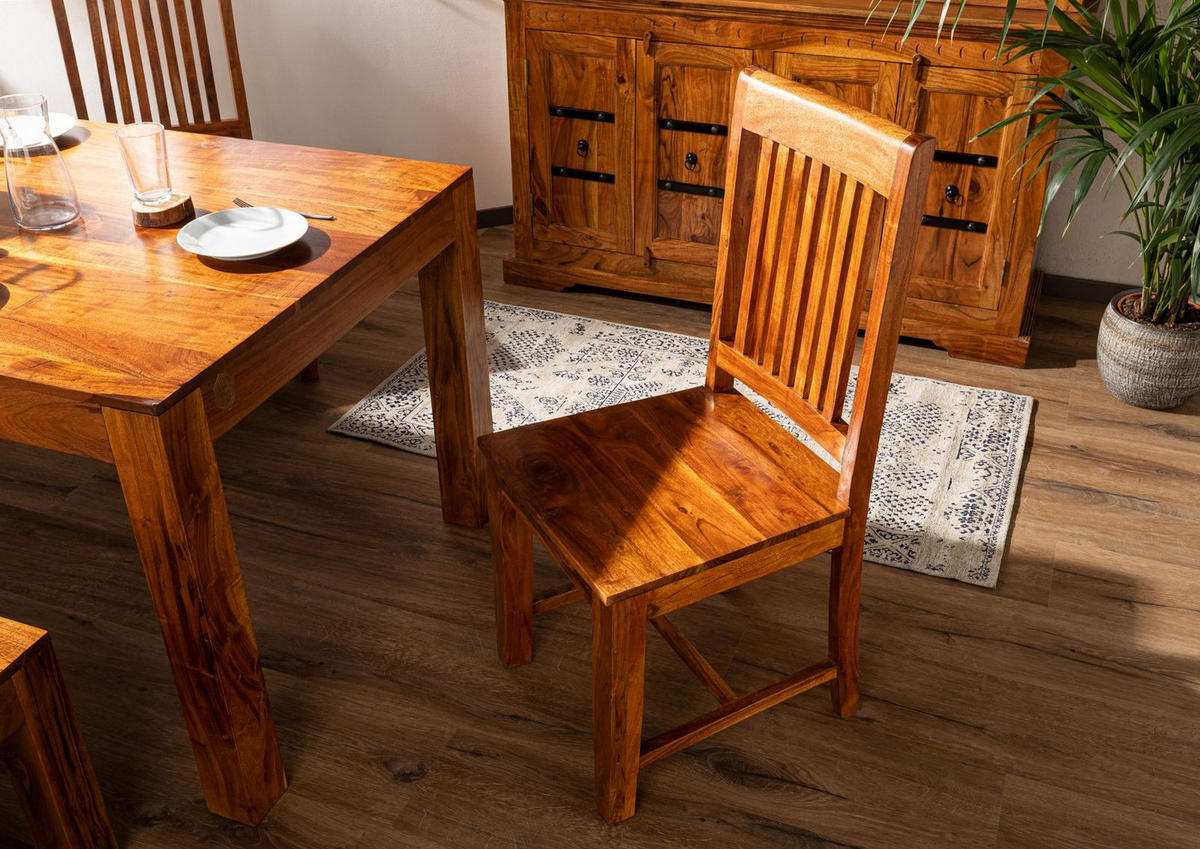 STUHL Massivholz 45 x 51 x 100 cm hellbraun OXFORD #014 - Braun, Holz (45/100/51cm) - Massivmoebel24