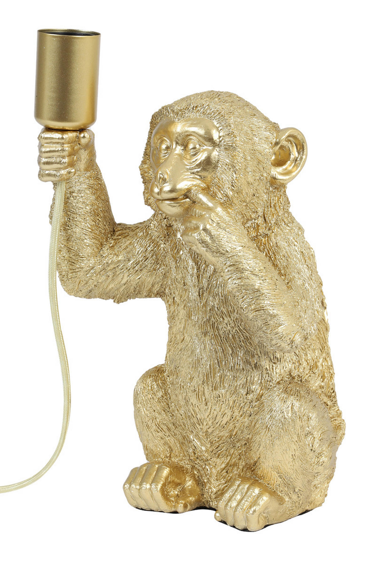 TISCHLAMPE Affe Gold 20/19,5/34 cm - Goldfarben, Kunststoff (20/19.5/34cm) - Light & Living