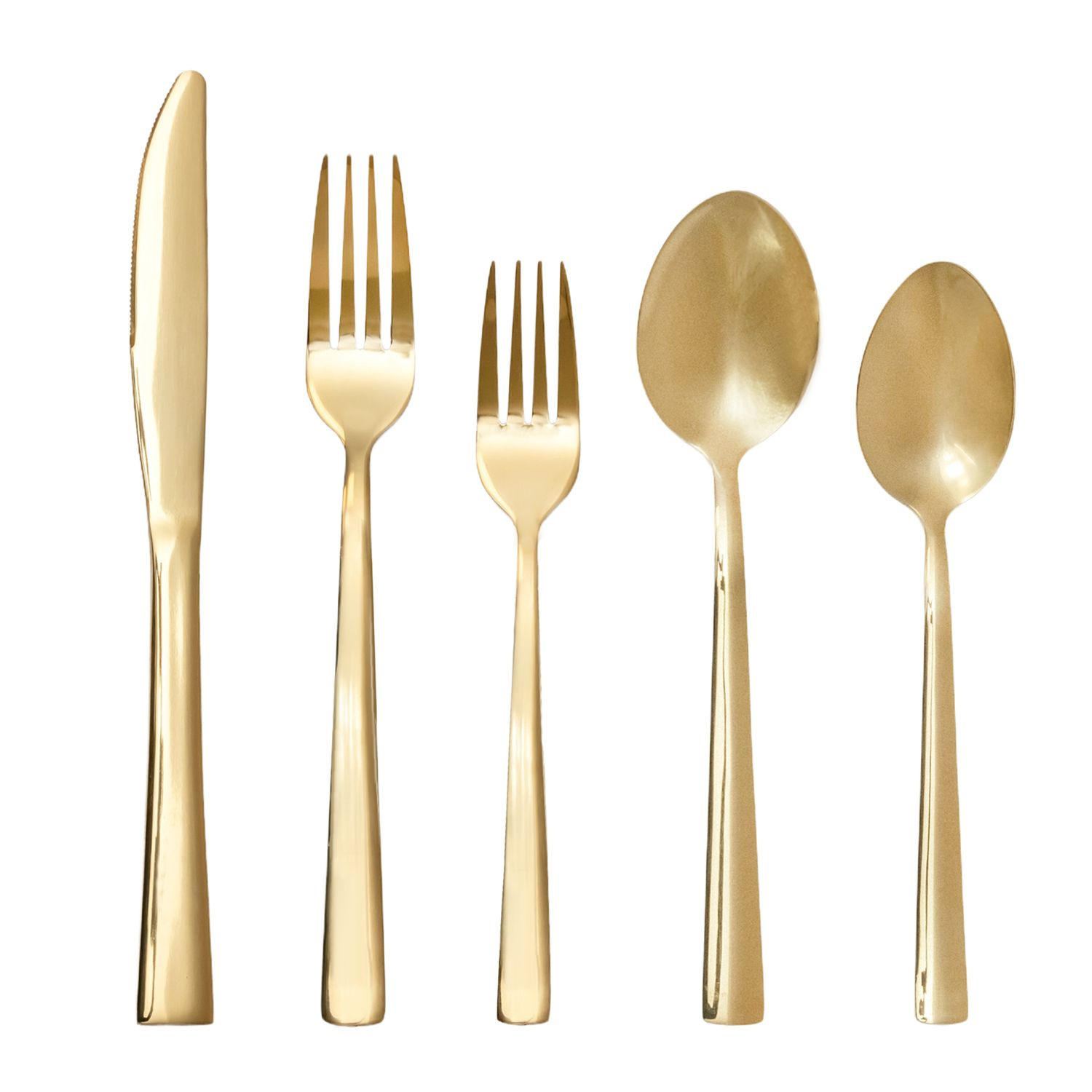 BESTECK SET 4 Personen (20-teilig) - Goldfarben, Metall - Intirilife
