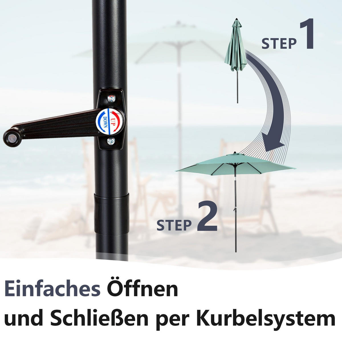 SONNENSCHIRM 264x264cm,Aluminium,Sonnenschutz,Hellgrün - Hellgrün, Metall (264/264cm) - LVHOM