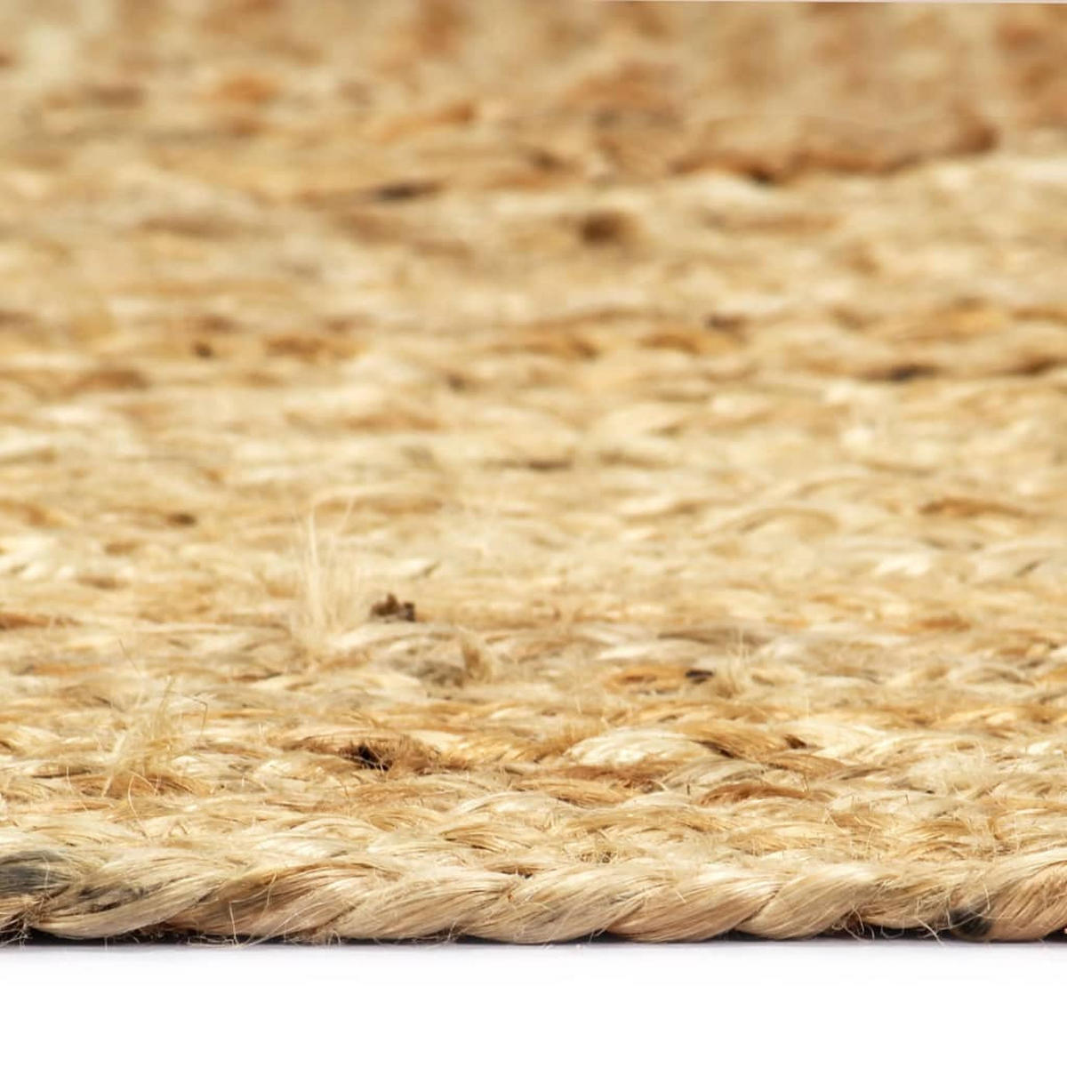 HANDWEBTEPPICH Rechteckig 120/180 cm aus Geflochtene Jute Natur - Naturfarben, Textil (120/179cm) - vidaXL