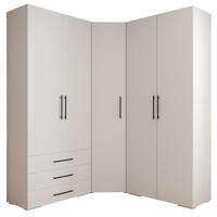 GARDEROBEN-SET 236,7/181,7/47 - Schwarz/Weiß, Holz/Kunststoff (181.7/236.7/47cm) - Abiks Möbel